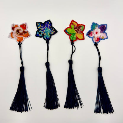 Embroidered Flower Bookmarks