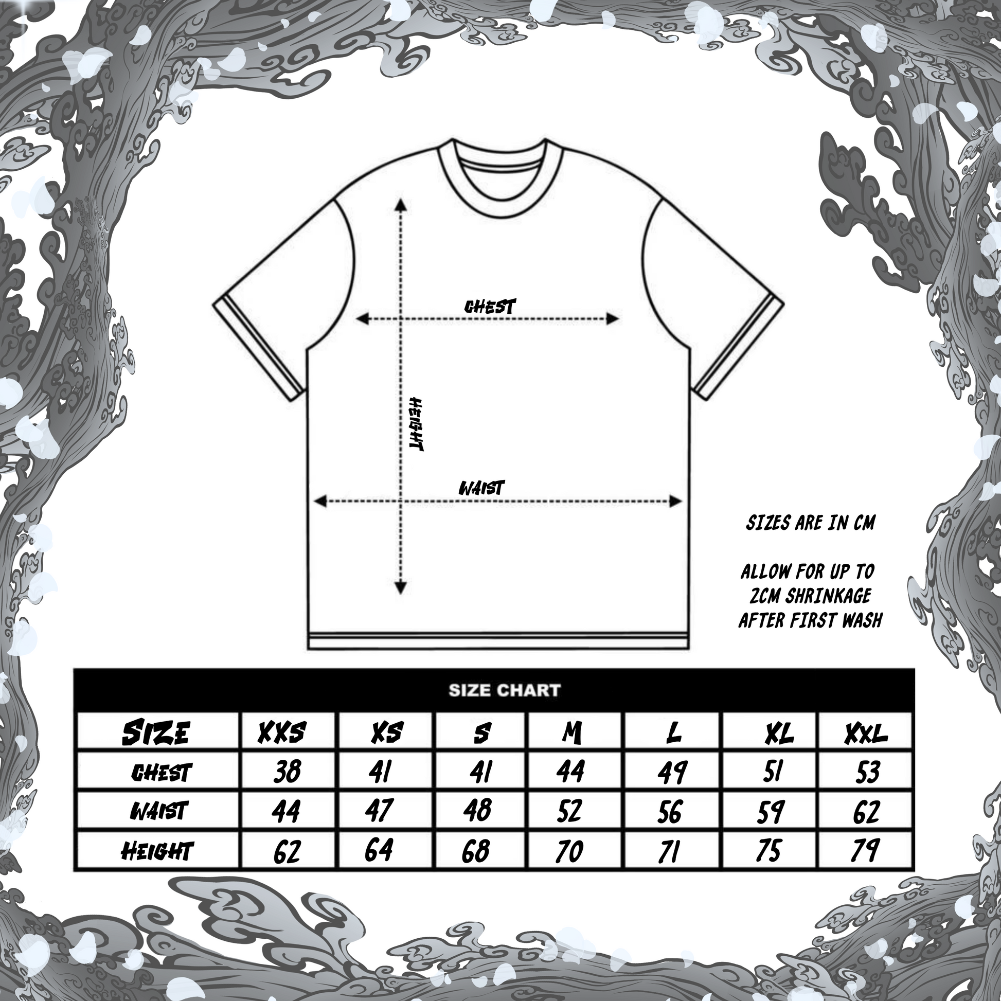 Sizing chart